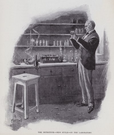 Etsivä, uusi tyyli, laboratoriossa (litho) tekijältä Albert Morrow