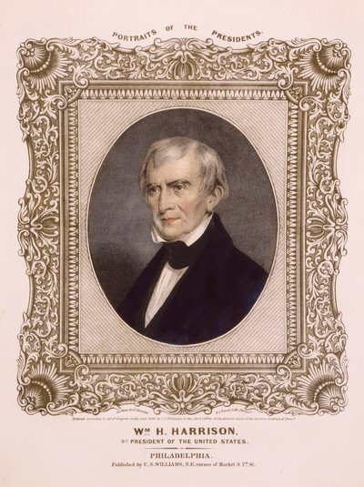 Yhdysvaltain presidentti William Henry Harrison, 1846 (litografia) tekijältä Albert Newsam