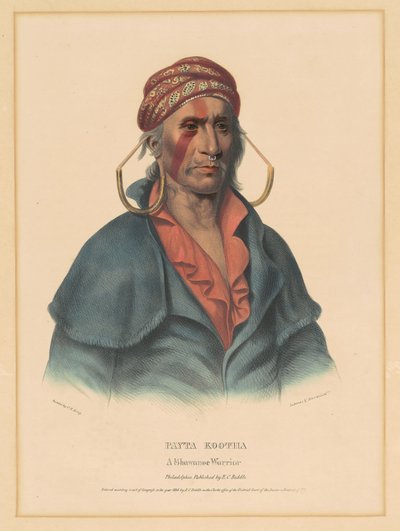 Payta Kootha, Shawnee Warrior tekijältä Albert Newsam, after Henry Inman, after Charles Bird King