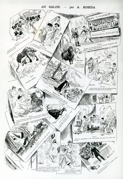 Salonissa, "La Caricature", nro 283, 30. toukokuuta 1885 tekijältä Albert Robida