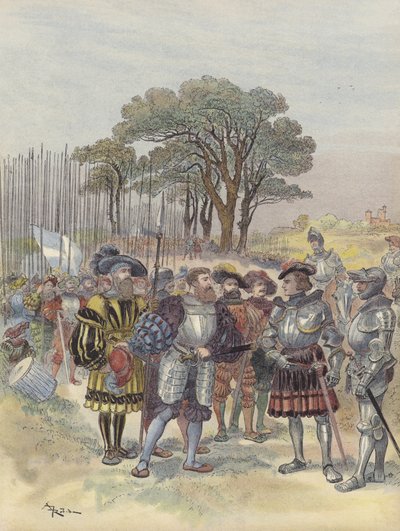 Bicoccan leirillä sveitsiläiset vaativat palkkaa, lomaa tai taistelua tekijältä Albert Robida