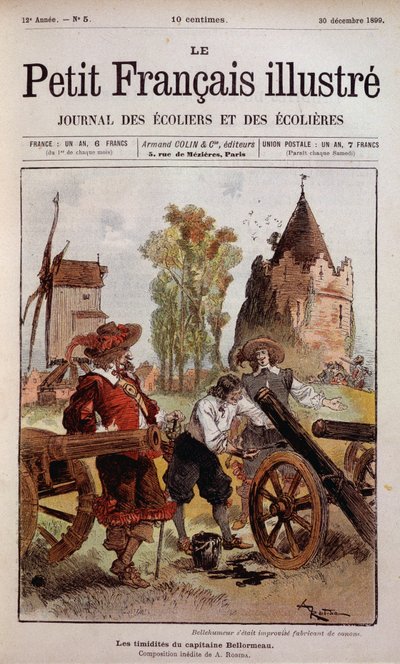 Bellehumeur oli improvisoinut Canonin valmistajan - Robidan kapteeni Bellormeaun ujous. Kansi "" Pieni ranskalainen Illustré"", 30.12.1899. tekijältä Albert Robida