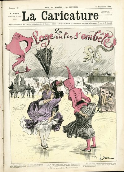 Albert Robidan (1848-1926) kuvitus La Caricaturen (1880) kanteen tekijältä Albert Robida