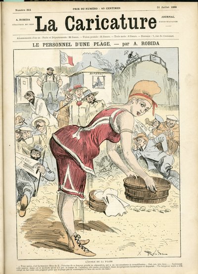 Albert Robidan (1848-1926) kuvitus La Caricature -peittoon (1880) tekijältä Albert Robida