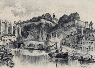 Dinanin kaupunki - Vanha Ranska - Bretagne - tekstiä, piirustuksia ja litografioita, Albert Robida (1848-1926), päivätty 1800-luvun loppu tekijältä Albert Robida