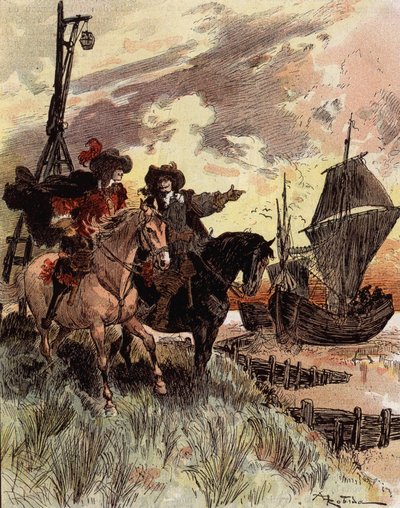 Kapteeni Bellormeaun ujous - "" Bellormeau tarkasti Fort Philippen"". Hahmo Albert Robidan kirjasta. Kansi "" Pieni ranskalainen kuvitettu""", 16.12.1899. tekijältä Albert Robida