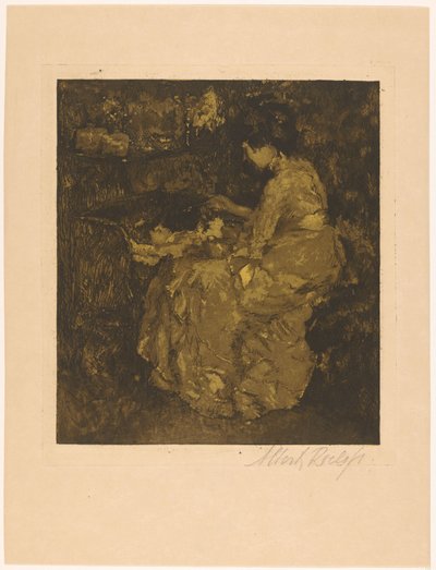 Dona alimentant un nen en un bressol de farinetes tekijältä Albert Roelofs (signed by artist)