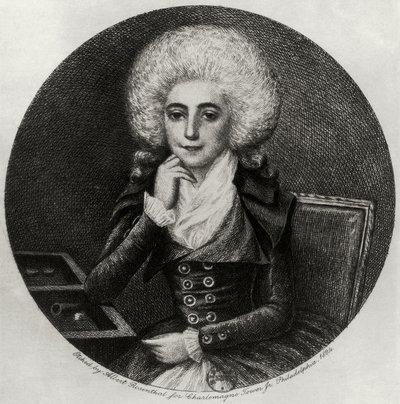 Marie-Madeleine Pioche de La Vergnen muotokuva (kaiverrus) tekijältä Albert Rosenthal