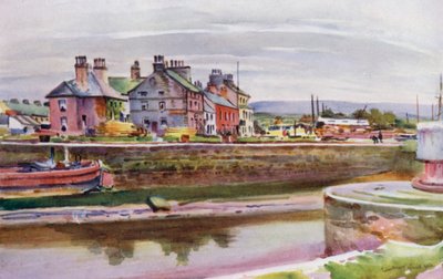 Glasson, on the Lune (väri litho) tekijältä Albert Woods