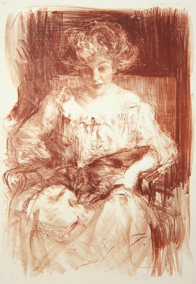 Rouva. H. V. Milbank Ferby Lodgessa Bebearin kanssa, n. 1907 tekijältä Albert de Belleroche