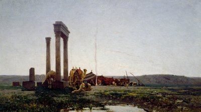 Temppelin rauniot autiomaassa tekijältä Alberto Pasini