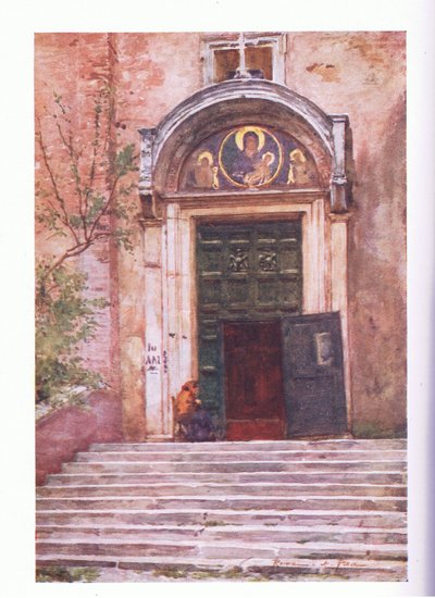 Sisäänkäynti Ara Coeliin Forumilta Roomasta, julkaisija A & C Black Ltd, 1925. tekijältä Alberto Pisa
