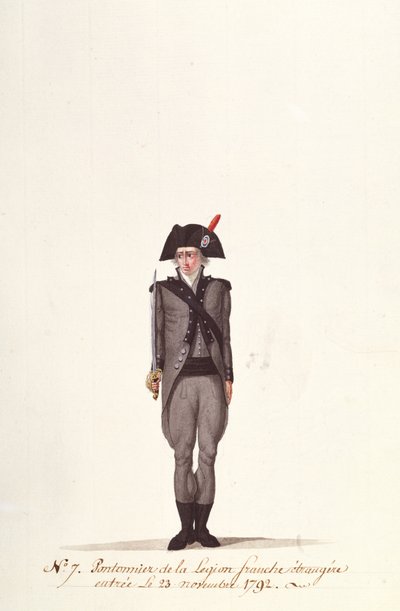 Ranskan muukalaislegioonan pontoneeri, Coppetiers, 23. marraskuuta 1792 tekijältä Albertus Gregorius