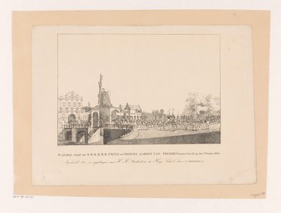 Prinsessa Mariannen ja hänen miehensä prinssi Albertin saapuminen Utrechtiin, 1830 H.H.K.K.H.H. Preussin prinssi ja prinssit Albert Utrechtissa 2. lokakuuta 1830 (otsikko esineessä) tekijältä Albertus Verhoesen
