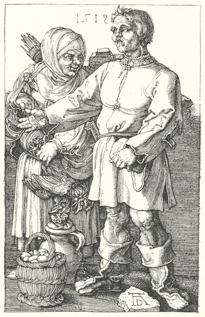 Viljelijät myyvät tuotteitaan tekijältä Albrecht (after) Durer or Duerer