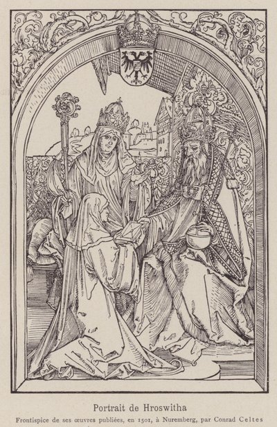 Hrotsvitha Gandersheimista tekijältä Albrecht (after) Durer or Duerer