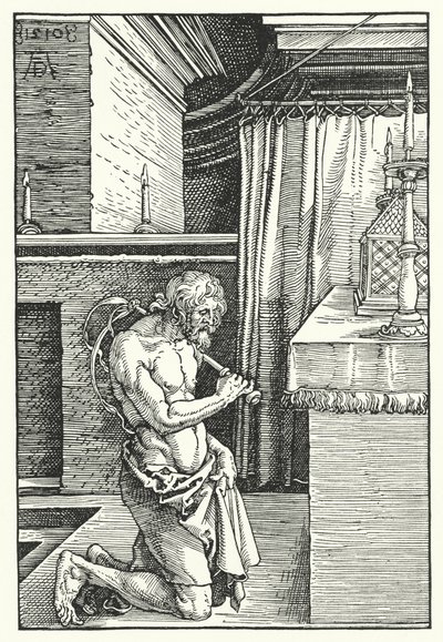 Kuningas Daavid tekee parannuksen (kaiverrus) tekijältä Albrecht (after) Durer or Duerer