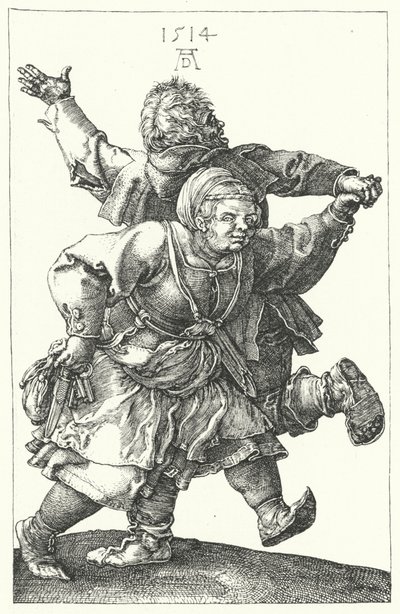 Talonpoikaispariskunta tanssii tekijältä Albrecht (after) Durer or Duerer