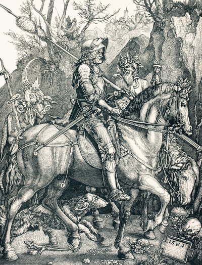 The Knight Of Death, n. 1880 (kaiverrus) tekijältä Albrecht (after) Durer or Duerer
