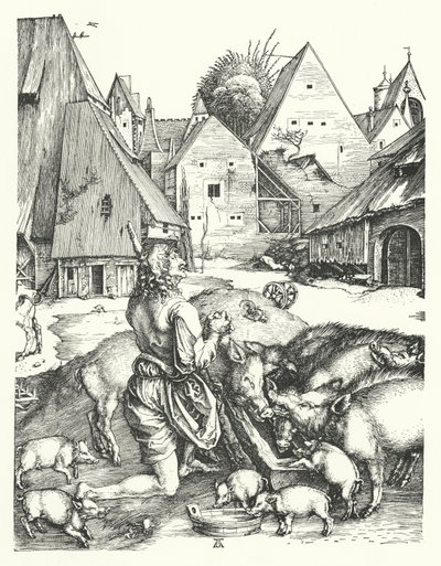 Tuhlaajapoika (kaiverrus) tekijältä Albrecht (after) Durer or Duerer