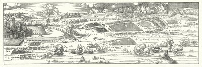 Linnoituksen piiritys (kaiverrus) tekijältä Albrecht (after) Durer or Duerer