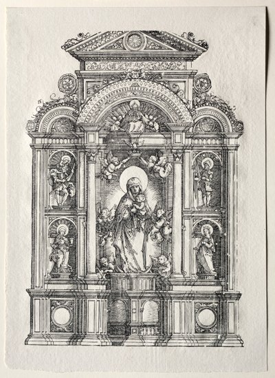 Alttari kauniin Regensburgin Marian kanssa tekijältä Albrecht Altdorfer
