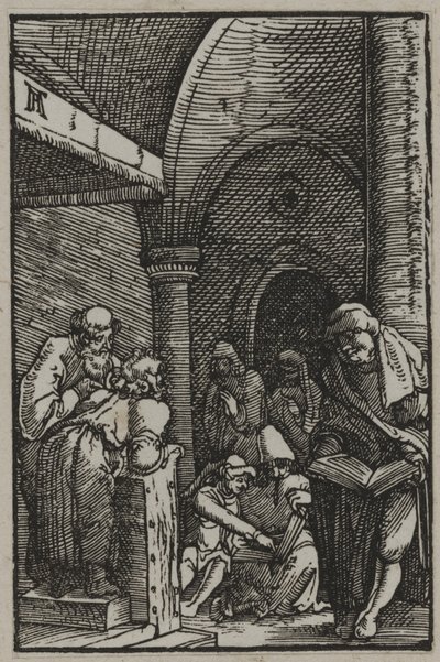 Kristus lääkäreiden joukossa, n. 1515 (puupiirros) tekijältä Albrecht Altdorfer