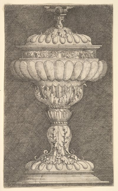 Peitetty pikari, jossa on siivekäs pallo Top.n.d. tekijältä Albrecht Altdorfer