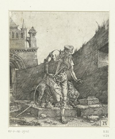 Pyhä Hieronymus kirkon pihalla tekijältä Albrecht Altdorfer