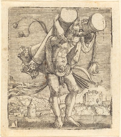 Herkules kantamassa Gades-pylvästä tekijältä Albrecht Altdorfer