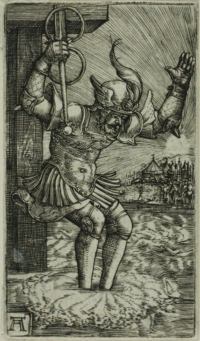 Horatius Cocles hyppäämässä Tiberiin tekijältä Albrecht Altdorfer