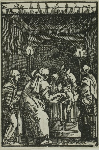 Joakim kieltäytyi uhrista, kappaleesta Ihmisen lankeemus ja lunastus (The Fall and Redemption of Man) tekijältä Albrecht Altdorfer