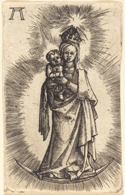 Madonna ja lapsi seisovat puolikuun kanssa tekijältä Albrecht Altdorfer