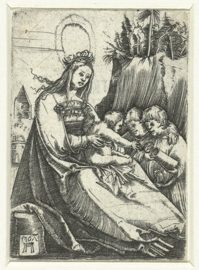 Maria Kristus-lapsen ja kahden pojan kanssa tekijältä Albrecht Altdorfer