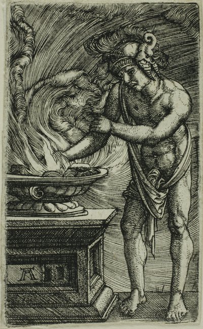 Mucius Scaevola Kätensä polttaminen tekijältä Albrecht Altdorfer