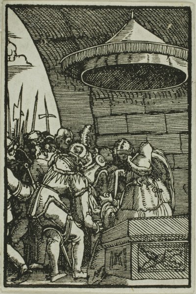Pilatus pesee kätensä, ihmisen lankeemuksesta ja lunastuksesta tekijältä Albrecht Altdorfer