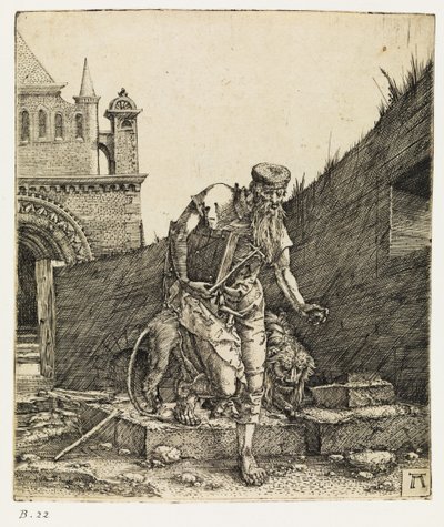 Pyhä Hieronymus kävelemässä kirkkopihalla, ennen vuotta 1519. tekijältä Albrecht Altdorfer
