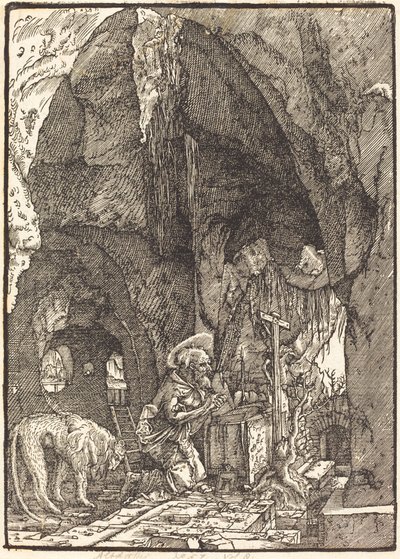 Pyhä Hieronymus luolassa tekijältä Albrecht Altdorfer
