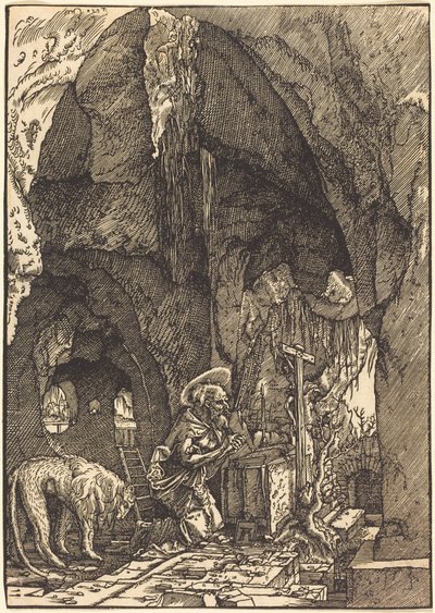Pyhä Hieronymus luolassa tekijältä Albrecht Altdorfer