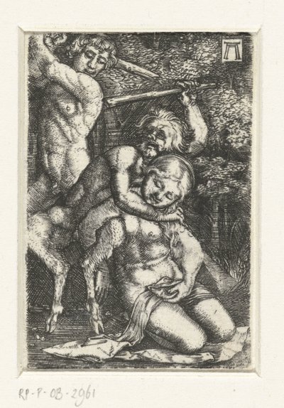 Satyr ja mies tappelevat naisesta tekijältä Albrecht Altdorfer