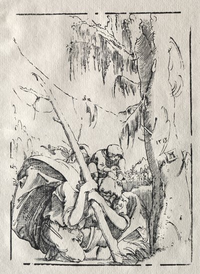 Pyhä Kristofer ylittää veden, Kristus hartioillaan, 1513. tekijältä Albrecht Altdorfer