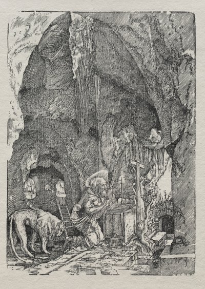 Pyhä Hieronymus luolassa tekijältä Albrecht Altdorfer