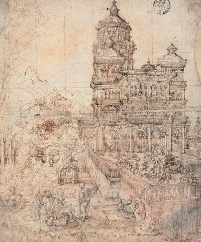Susanna kylpeminen - Albrecht Altdorferin piirustus (noin 1480-1538) tekijältä Albrecht Altdorfer