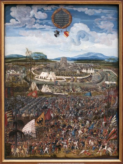 Aleksanterin taistelu. Makedonian Aleksanteri III:n voitto (356-323 eKr.) Darius III Codomanista (noin 380-330 eKr.), Issoksen (lähellä nykyistä Iskenderunia, Turkki) persialaisten kuningasta vuonna 333 eaa. Albrecht Altdorferin maalaus (1480-153 tekijältä Albrecht Altdorfer