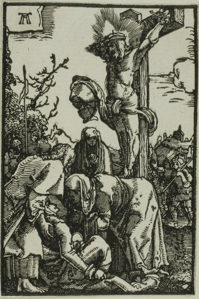 Ristiinnaulitseminen, kirjasta The Fall and Redemption of Man tekijältä Albrecht Altdorfer