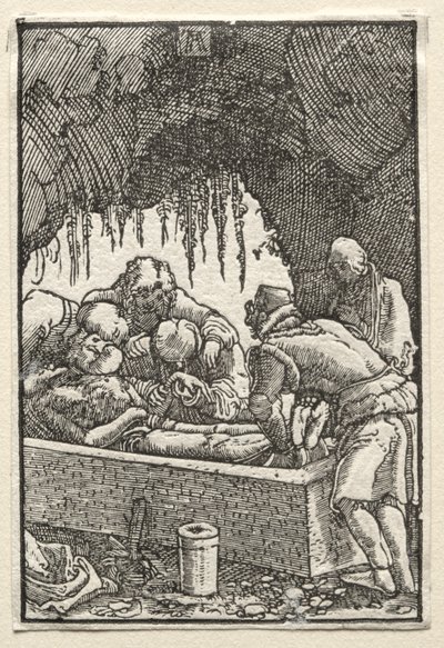 Ihmisen lankeemus ja lunastus: Kristuksen hautaaminen tekijältä Albrecht Altdorfer