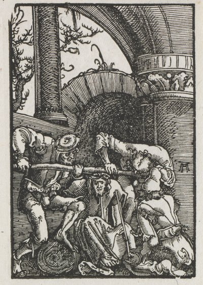 Ihmisen lankeemus ja lunastus: orjantappuroilla kruunattu Kristus, n. 1515. tekijältä Albrecht Altdorfer