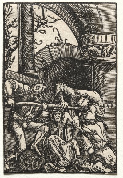 Ihmisen lankeemus ja lunastus: orjantappuroilla kruunattu Kristus, n. 1515. tekijältä Albrecht Altdorfer