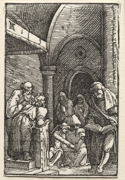 Ihmisen lankeemus ja lunastus: Kristus kiistelee lääkäreiden kanssa, c. 1515. tekijältä Albrecht Altdorfer
