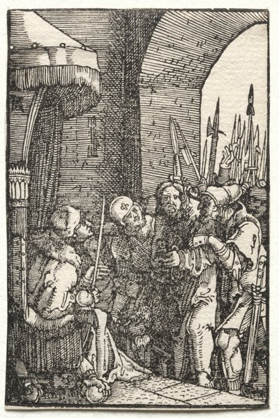 Ihmisen lankeemus ja lunastus: Kristus Pilatuksen edessä, n. 1515. tekijältä Albrecht Altdorfer